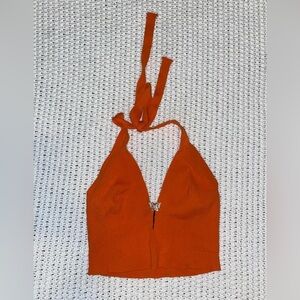 Forever 21 butterfly charm ribbed crop top